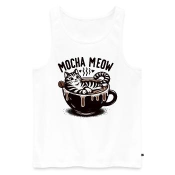 Coffee Break Cat Lover, Coffee Lover Süße Katze - Männer Premium Bio Tank Top - Weiß - Vorne - AI Model Male 178 light (178cm)