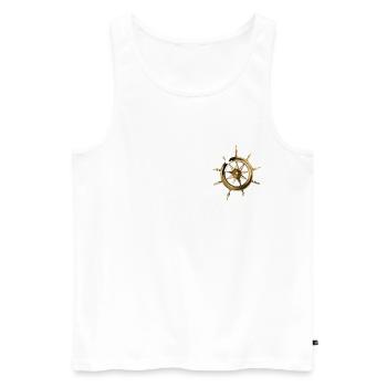 Navigation de plaisance Papa Bateau Capitaine Ponton Sailor Croisière - Débardeur bio Premium Homme - blanc - Devant - Michal (187cm)
