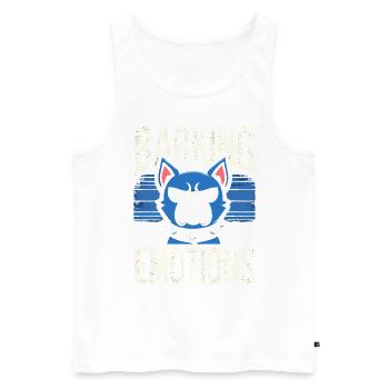 Emo Dog Gothic Dog Lover Emo Fashion Goth Style - Men's Premium Organic Tank Top - white - Front - AI Model Male 178 light (178cm)