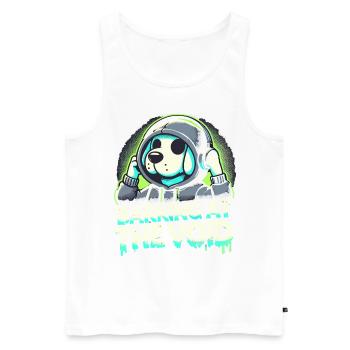 Emo Dog Gothic Dog Lover Emo Fashion Goth Style - Men's Premium Organic Tank Top - white - Front - AI Model Male 178 light (178cm)