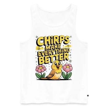 Pet, canary, owner, bird lover and - Men's Premium Organic Tank Top - white - Front - Michal (187cm)