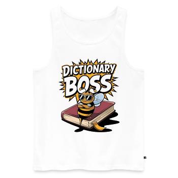 Concours de mots Spelling Bee Champion - Débardeur bio Premium Homme - blanc - Devant - Michal (187cm)