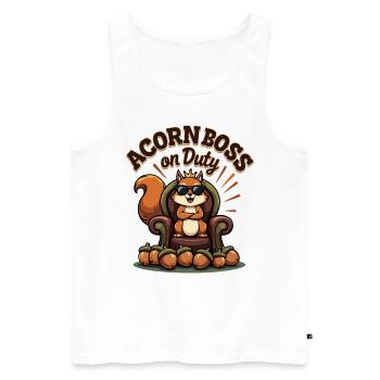 Squirrel Watching Enthusiast Wildlife - Men's Premium Organic Tank Top - white - Front - Michal (187cm)