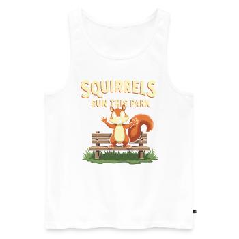 Squirrel Watching Enthusiast Wildlife - Men's Premium Organic Tank Top - white - Front - Michal (187cm)