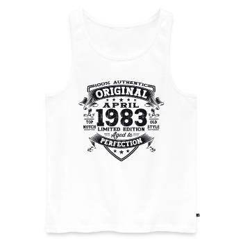 40th birthday man April Born 1983 Original - Men's Premium Organic Tank Top - white - Front - Michal (187cm)