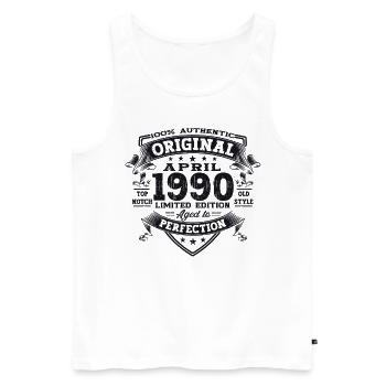 33rd birthday man April Born 1990 Original - Men's Premium Organic Tank Top - white - Front - Michal (187cm)