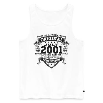 22nd Birthday Man Original July Vintage 2001 - Men's Premium Organic Tank Top - white - Front - Michal (187cm)