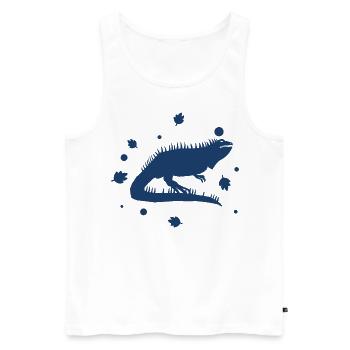 Bearded dragon - amphibian animal - Men's Premium Organic Tank Top - white - Front - Michal (187cm)