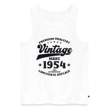 70th Birthday Original March Vintage 1954 Vintage - Men's Premium Organic Tank Top - white - Front - Michal (187cm)