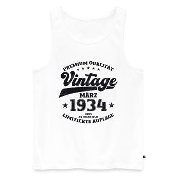 90ème Anniversaire Homme Mars Vintage 1934 - Débardeur bio Premium Homme - blanc - Devant - Michal (187cm)