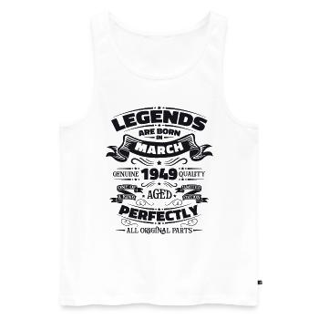 75th birthday Legendary since March Born in 1949 - Men's Premium Organic Tank Top - white - Front - Michal (187cm)