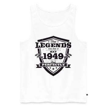 Legende Mai 1949 Jahrgang 1949 Geburtstag 1949 - Männer Premium Bio Tank Top - Weiß - Vorne - Michal (187cm)