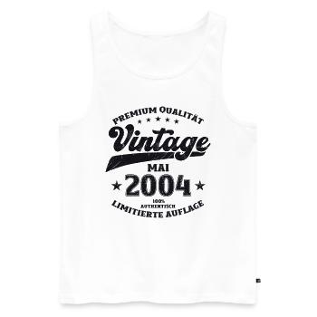Vintage Mai 2004 Jahrgang 2004 Geburtstag 2004 - Männer Premium Bio Tank Top - Weiß - Vorne - Michal (187cm)