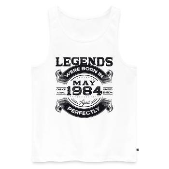 Legend May 1984 Vintage 1984 Birthday 1984 - Men's Premium Organic Tank Top - white - Front - Michal (187cm)