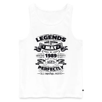 Legend May 1989 Vintage 1989 Birthday 1989 - Men's Premium Organic Tank Top - white - Front - AI Model Male 178 light (178cm)