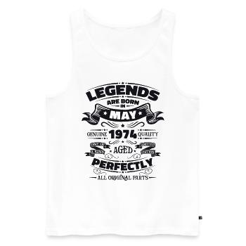 Legend May 1974 Vintage 1974 Birthday 1974 - Men's Premium Organic Tank Top - white - Front - AI Model Male 178 light (178cm)