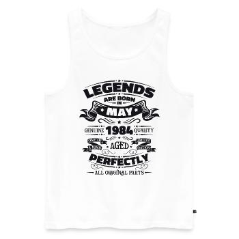 Legend May 1984 Vintage 1984 Birthday 1984 - Men's Premium Organic Tank Top - white - Front - Michal (187cm)