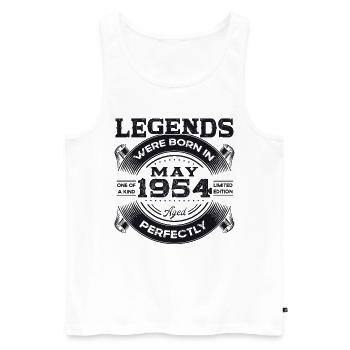 Legend May 1954 Born 1954 Birthday 1954 - Men's Premium Organic Tank Top - white - Front - AI Model Male 178 light (178cm)