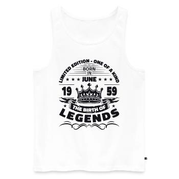 Original Juni 1959 Jahrgang 1959 Geburtstag 1959 - Männer Premium Bio Tank Top - Weiß - Vorne - Michal (187cm)