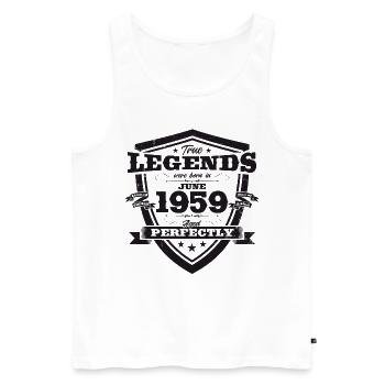 Original Juni 1959 Jahrgang 1959 Geburtstag 1959 - Männer Premium Bio Tank Top - Weiß - Vorne - Michal (187cm)