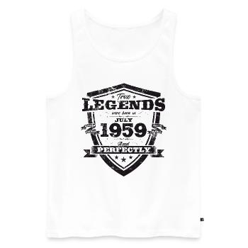 65. Geburtstag, Jahrgang 1959 ORIGINAL 1959 - Männer Premium Bio Tank Top - Weiß - Vorne - Michal (187cm)