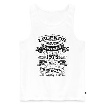 50. Geburtstag Vintage September 1975 Geschenkidee - Männer Premium Bio Tank Top - Weiß - Vorne - Michal (187cm)