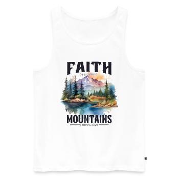 Faith can move Mountains, Matthew 17:20 - Men's Premium Organic Tank Top - white - Front - Michal (187cm)