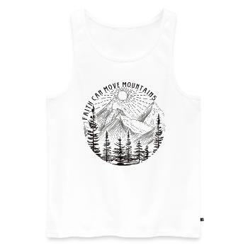 Faith can move Mountains, christliches Geschenk. - Männer Premium Bio Tank Top - Weiß - Vorne - Michal (187cm)