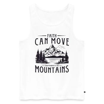 Faith can move Mountains, Christian gift. - Men's Premium Organic Tank Top - white - Front - Michal (187cm)