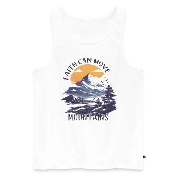 Faith can move Mountains, Christian gift. - Men's Premium Organic Tank Top - white - Front - Michal (187cm)