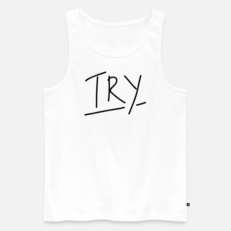 try - Männer Premium Bio Tank Top - Weiß
