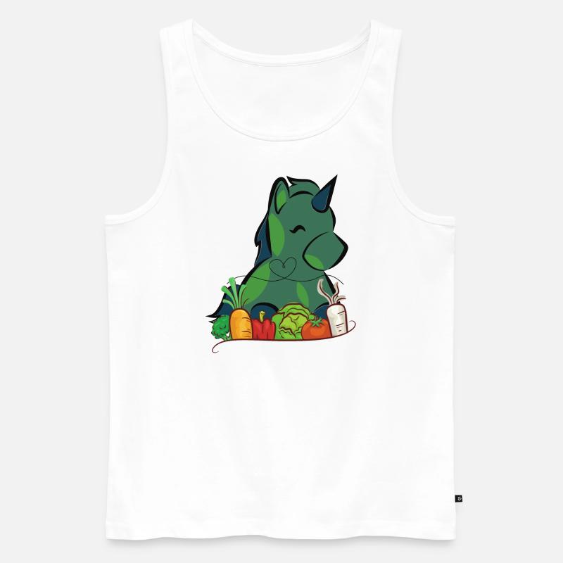 Veggie Einhorn - Männer Premium Bio Tank Top - Weiß