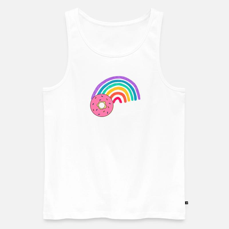 rainbow doughnut - Männer Premium Bio Tank Top - Weiß