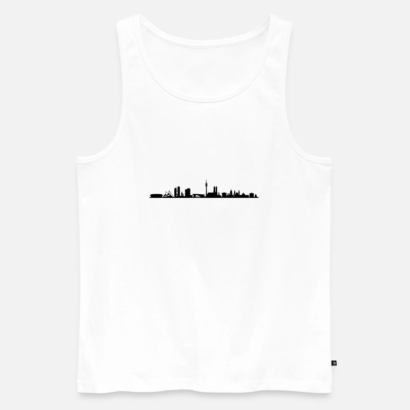 Skyline - München - Männer Premium Bio Tank Top - Weiß