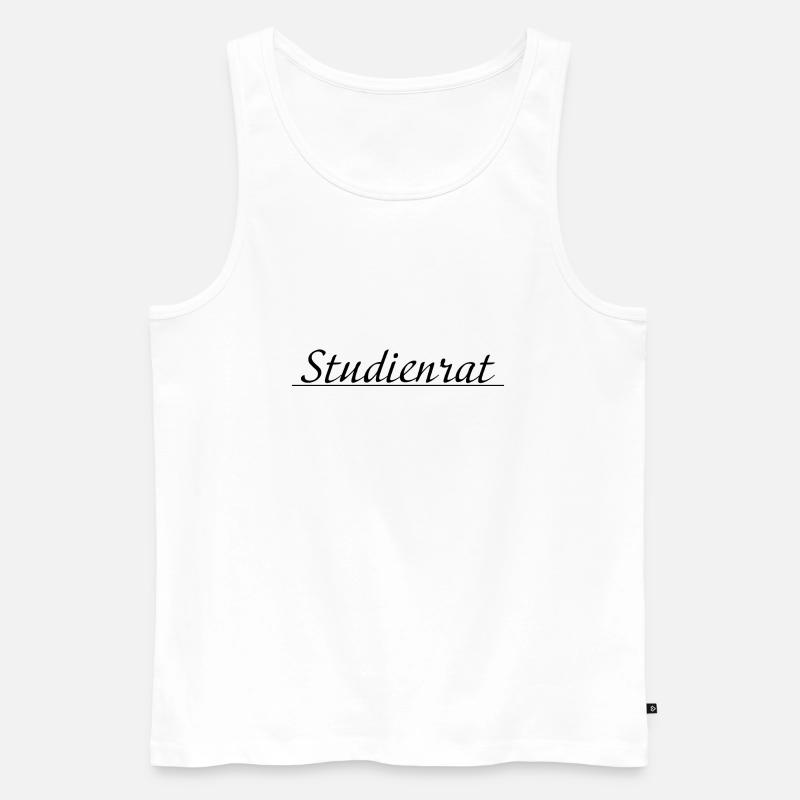 Studienrat schwarz - Männer Premium Bio Tank Top - Weiß