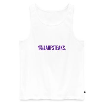 MODELS essen Lauf STEAKS +++ Funny and New Design! - Männer Premium Bio Tank Top - Weiß - Vorne - AI Model Male 178 light (178cm)