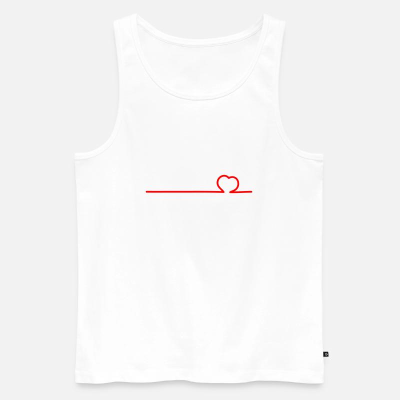 Herz - Männer Premium Bio Tank Top - Weiß