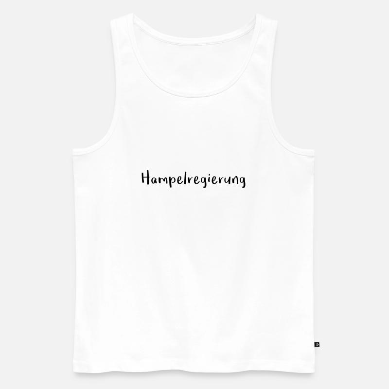 Hampelregierung Logo Text Selfmade - Männer Premium Bio Tank Top - Weiß