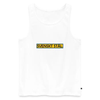 Schwedischer Stahl - Männer Premium Bio Tank Top - Weiß - Vorne - Michal (187cm)