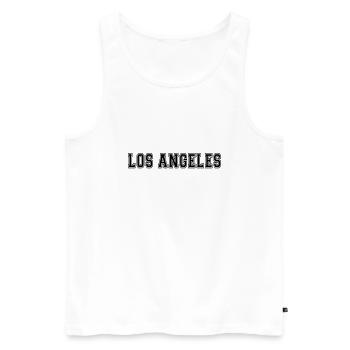 Los Angeles - Débardeur bio Premium Homme - blanc - Devant - Michal (187cm)