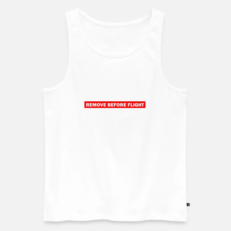 REMOVE BEFORE FLIGHT - Men's Premium Organic Tank Top - white