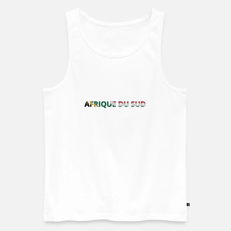 Drapeau Afrique du Sud - Débardeur bio Premium Homme - blanc