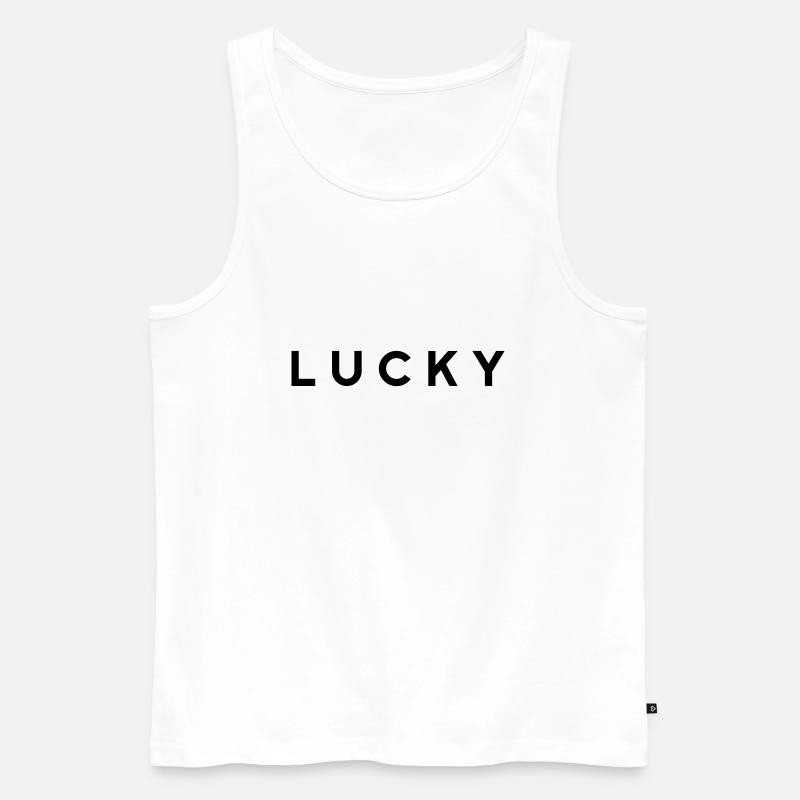 lucky - sei optimistisch - Männer Premium Bio Tank Top - Weiß