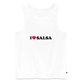 I love salsa - Débardeur bio Premium Homme - blanc - Devant - AI Model Male 178 light (178cm)
