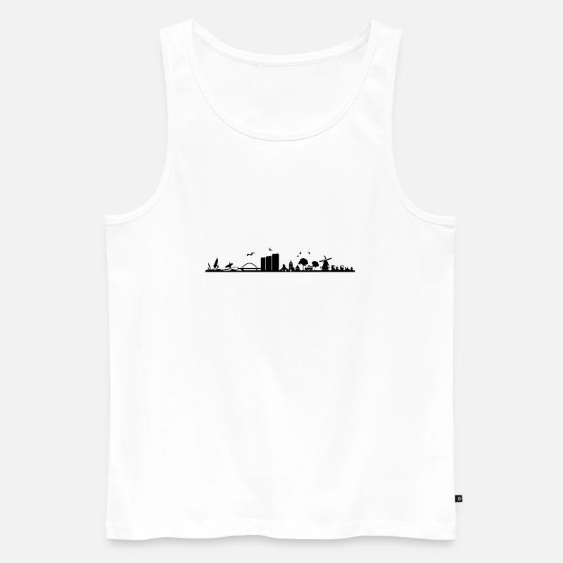 Skyline - Küste Fehmarn - Männer Premium Bio Tank Top - Weiß