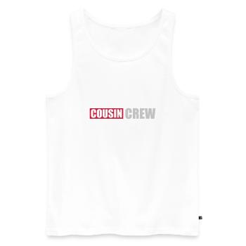 Logo Cousin Crew Team - Men's Premium Organic Tank Top - white - Front - Michal (187cm)