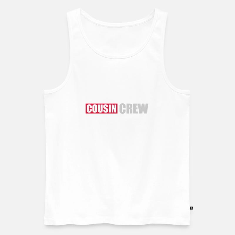 Logo Cousin Crew Team - Männer Premium Bio Tank Top - Weiß