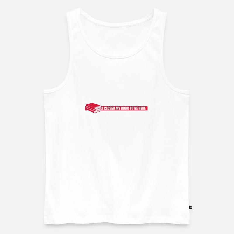 I closed my book - Männer Premium Bio Tank Top - Weiß