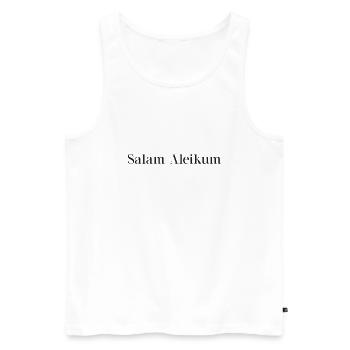 Salam Aleikum - Peace be with you - Men's Premium Organic Tank Top - white - Front - Michal (187cm)