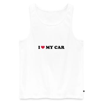 I Love My Car - Männer Premium Bio Tank Top - Weiß - Vorne - Michal (187cm)